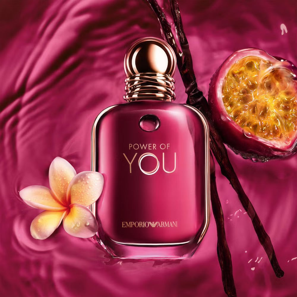 Armani Power of You perfume styled in a radiant, elegant setting