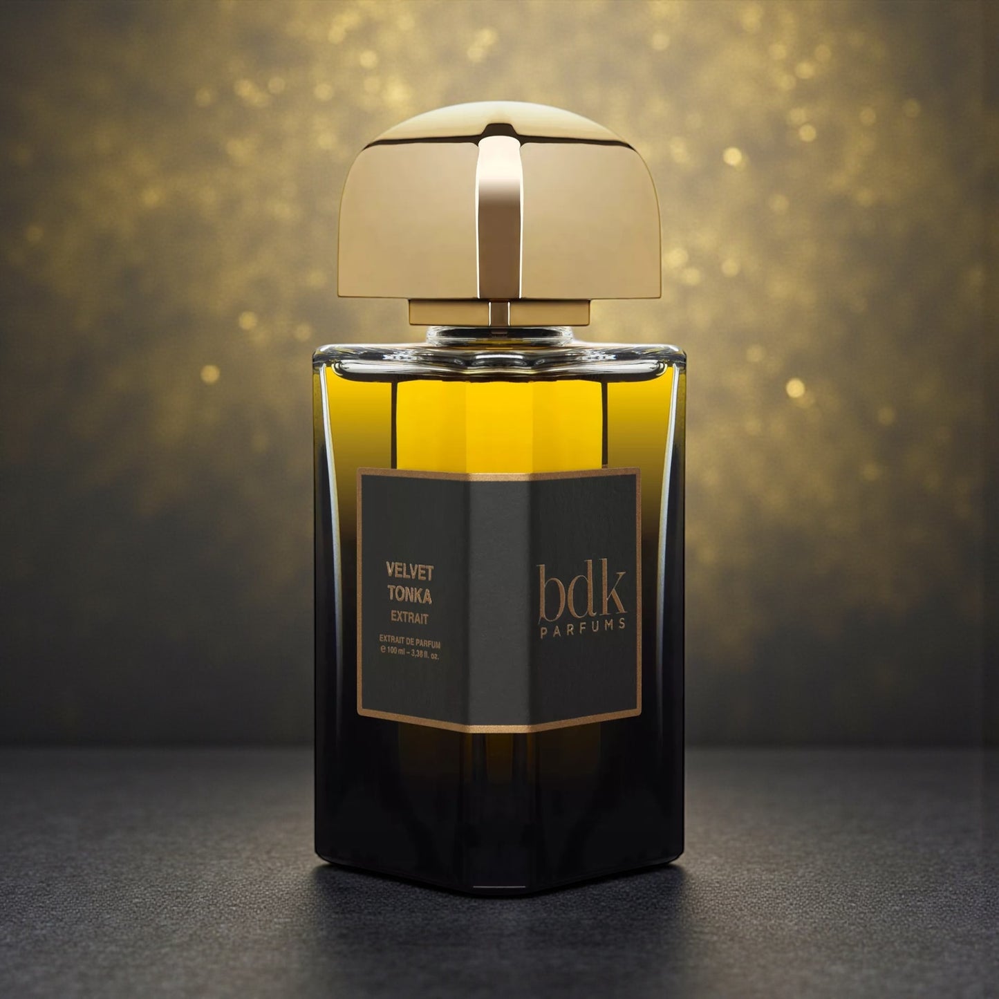 BDK Parfums Velvet Tonka Extrait perfume styled in a rich, luxurious setting