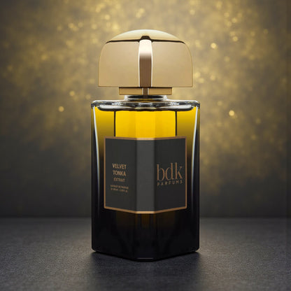 BDK Parfums Velvet Tonka Extrait perfume styled in a rich, luxurious setting