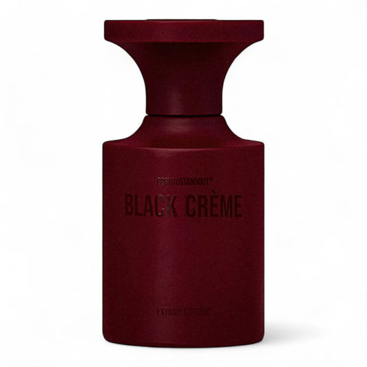 BORNTOSTANDOUT Black Crème fragrance sample – retail bottle shown for decanting into 1ml–10ml samples