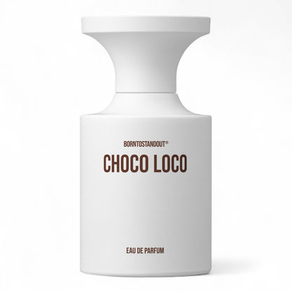 BORNTOSTANDOUT Choco Loco fragrance sample – retail bottle shown for decanting into 1ml–10ml samples.