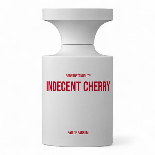 BORNTOSTANDOUT Indecent Cherry fragrance sample – retail bottle shown for decanting into 1ml–10ml samples.