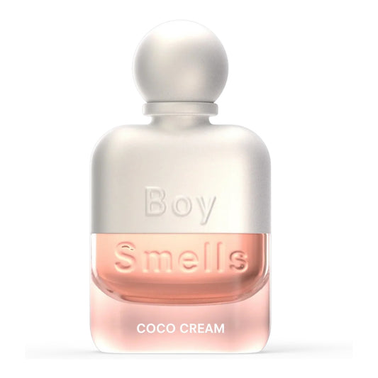 Boy Smells Coco Cream perfume bottle on white background