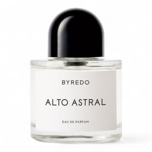 Byredo Alto Astral fragrance sample – a fresh gourmand perfume with coconut, salted amber, and jasmine, shown in 100ml full-size bottle