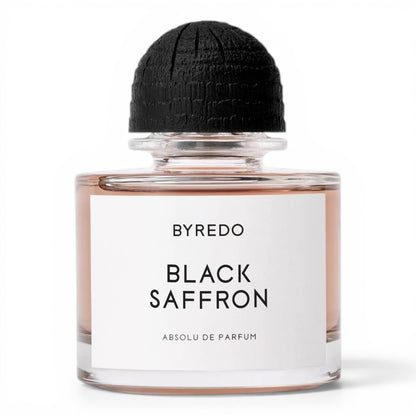 Byredo Black Saffron Absolu perfume bottle on white background