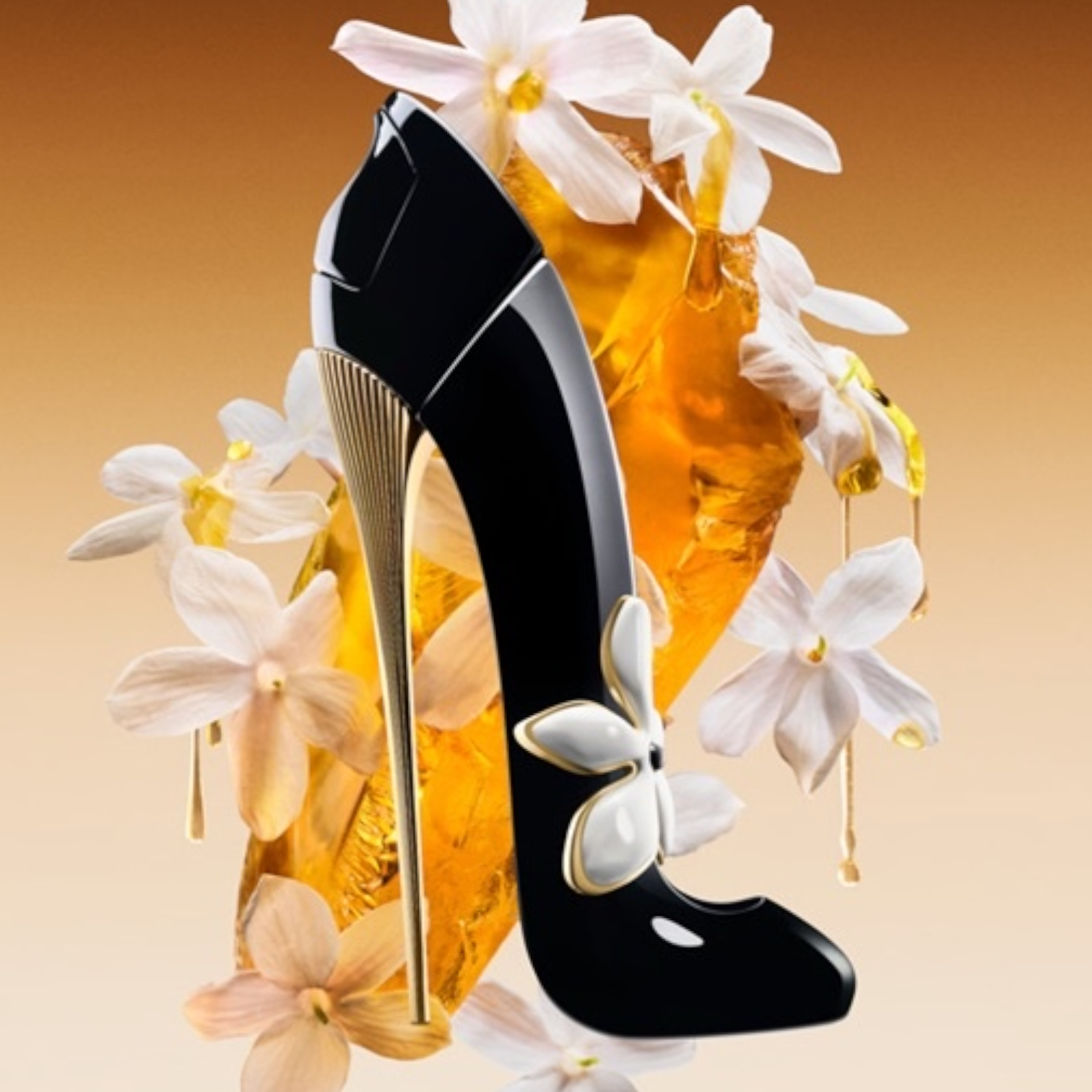 Carolina Herrera Good Girl Jasmine Absolute perfume styled in an elegant evening setting