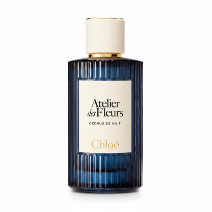 Chloé Atelier des Fleurs Cedrus de Nuit perfume bottle on white background