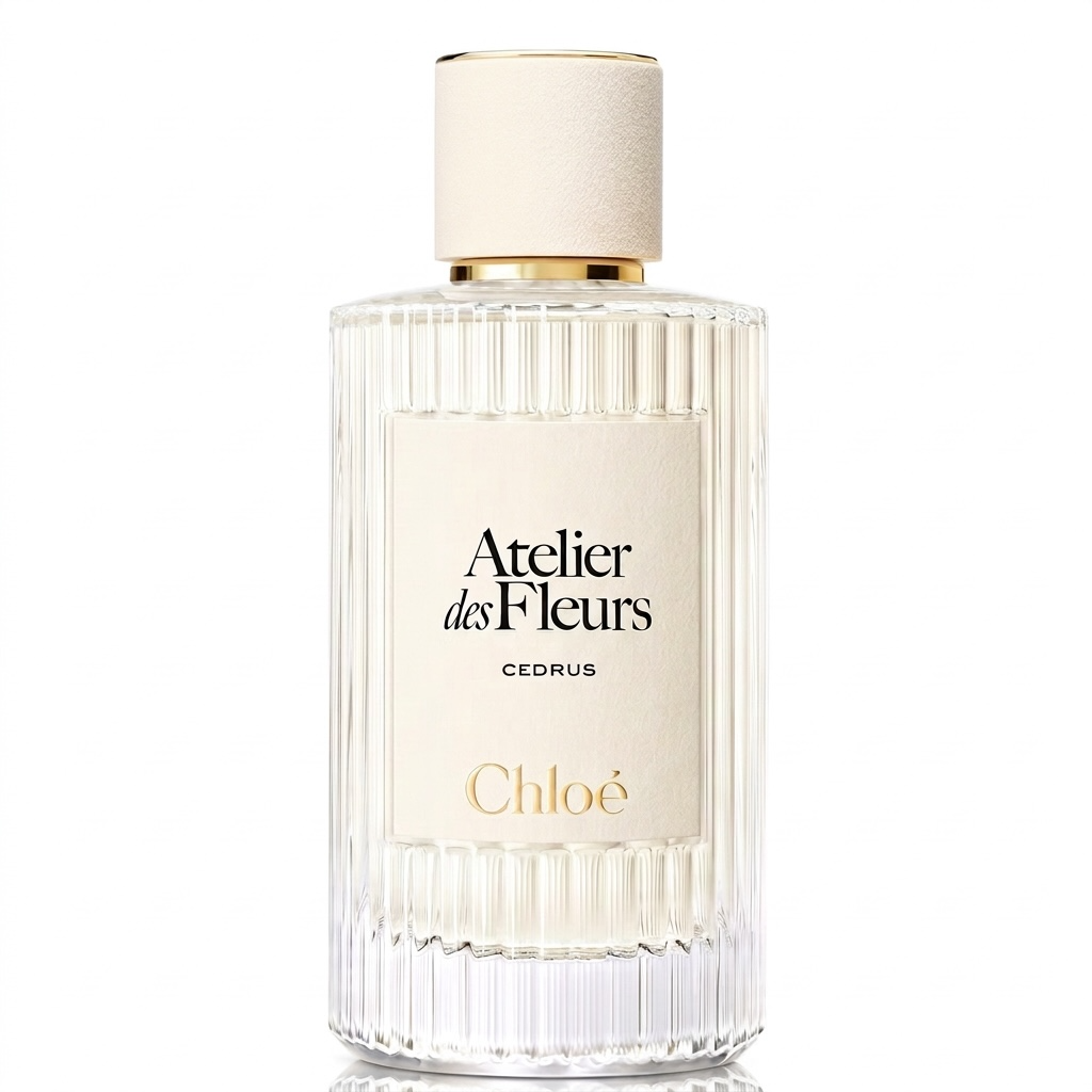 Chloé Atelier des Fleurs Cedrus Eau de Parfum bottle on white background