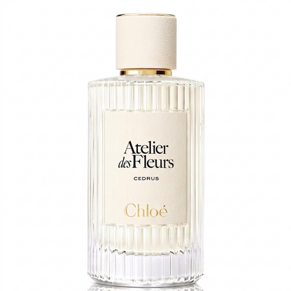 Chloé Atelier des Fleurs Cedrus Eau de Parfum bottle on white background