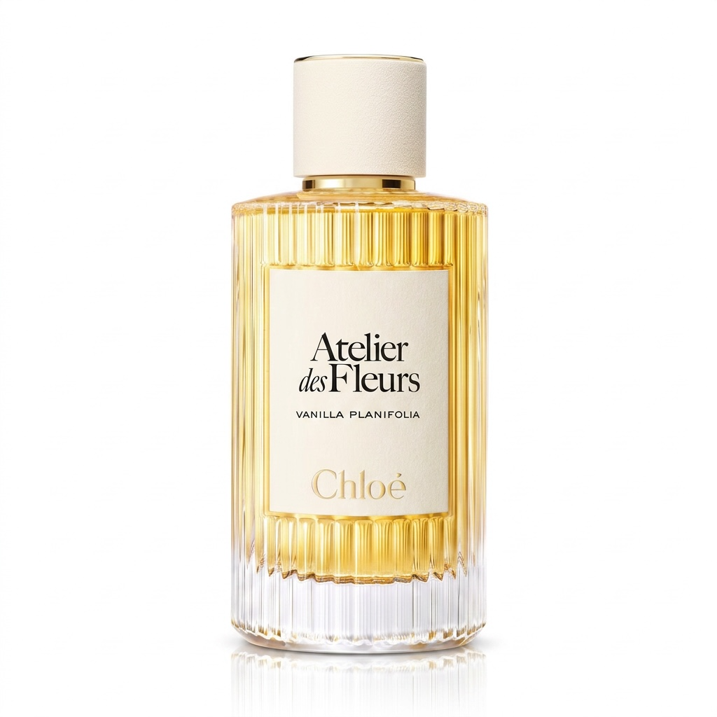 Chloé Atelier des Fleurs Vanilla Planifolia Eau de Parfum bottle on white background