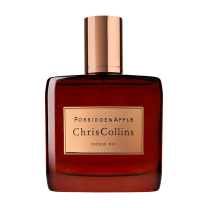Chris Collins Forbidden Apple Croque Moi perfume bottle on white background