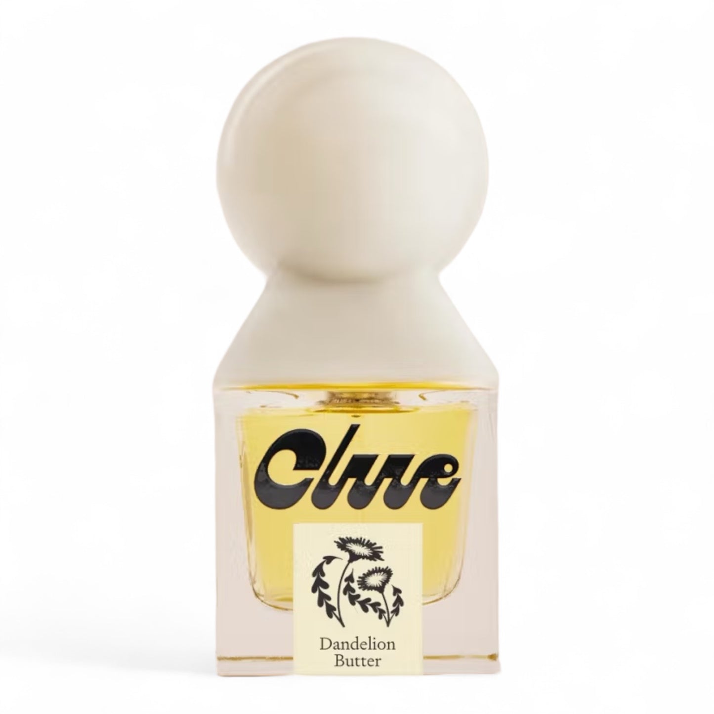 Clue Dandelion Butter fragrance sample - green floral scent with dandelion, salted butter and creamy sap. 30ml full-size bottle shown
