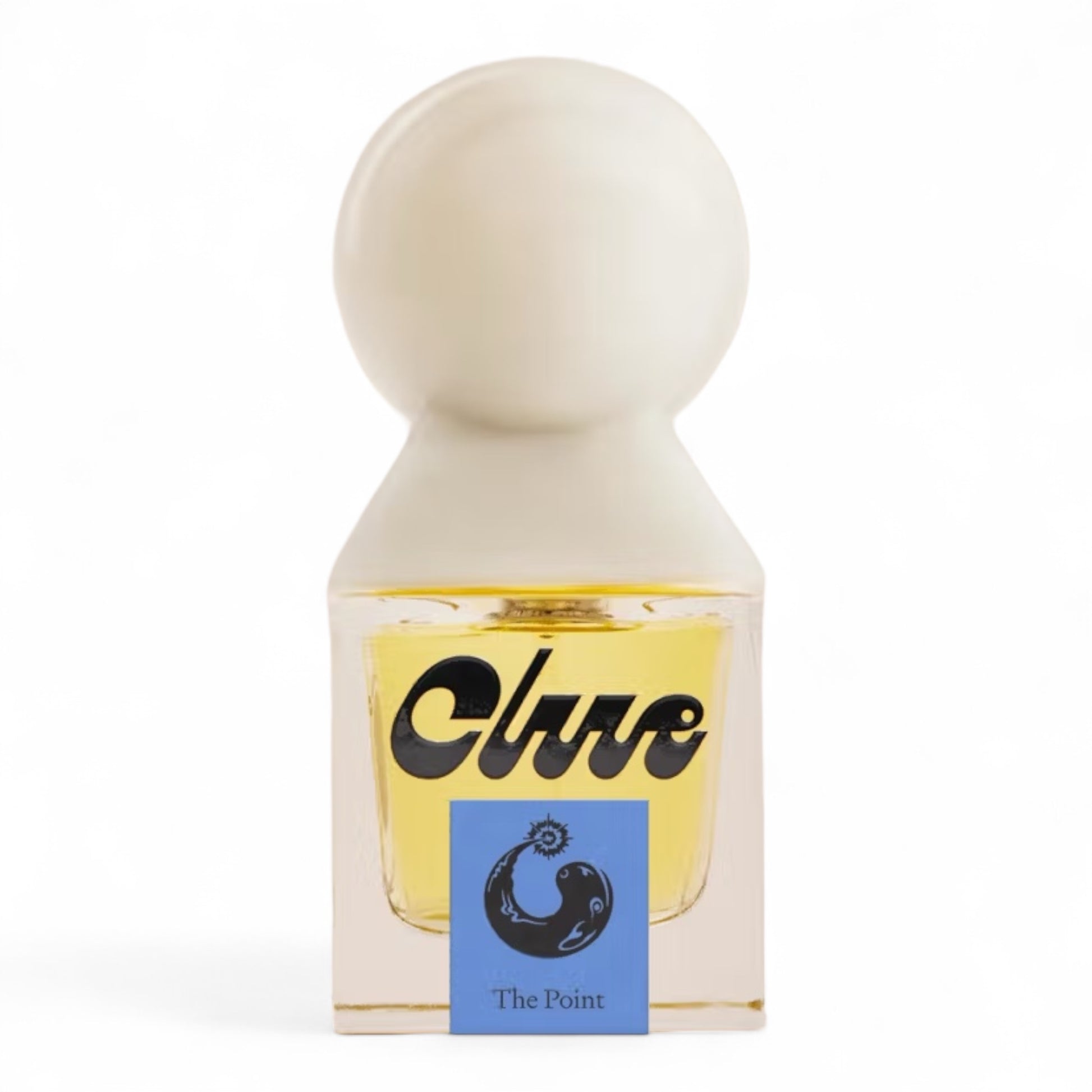 Clue The Point fragrance sample - jasmine tea, saltwater and ambergris scent. Full-size 30ml bottle shown