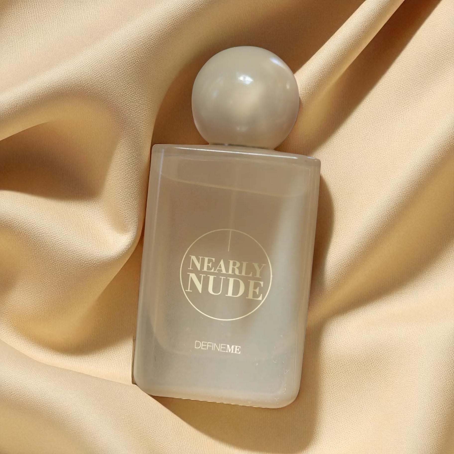 Define Me Nearly Nude perfume sample – soft skin, creamy oats, and sheer musk in a delicate skin-close scent.