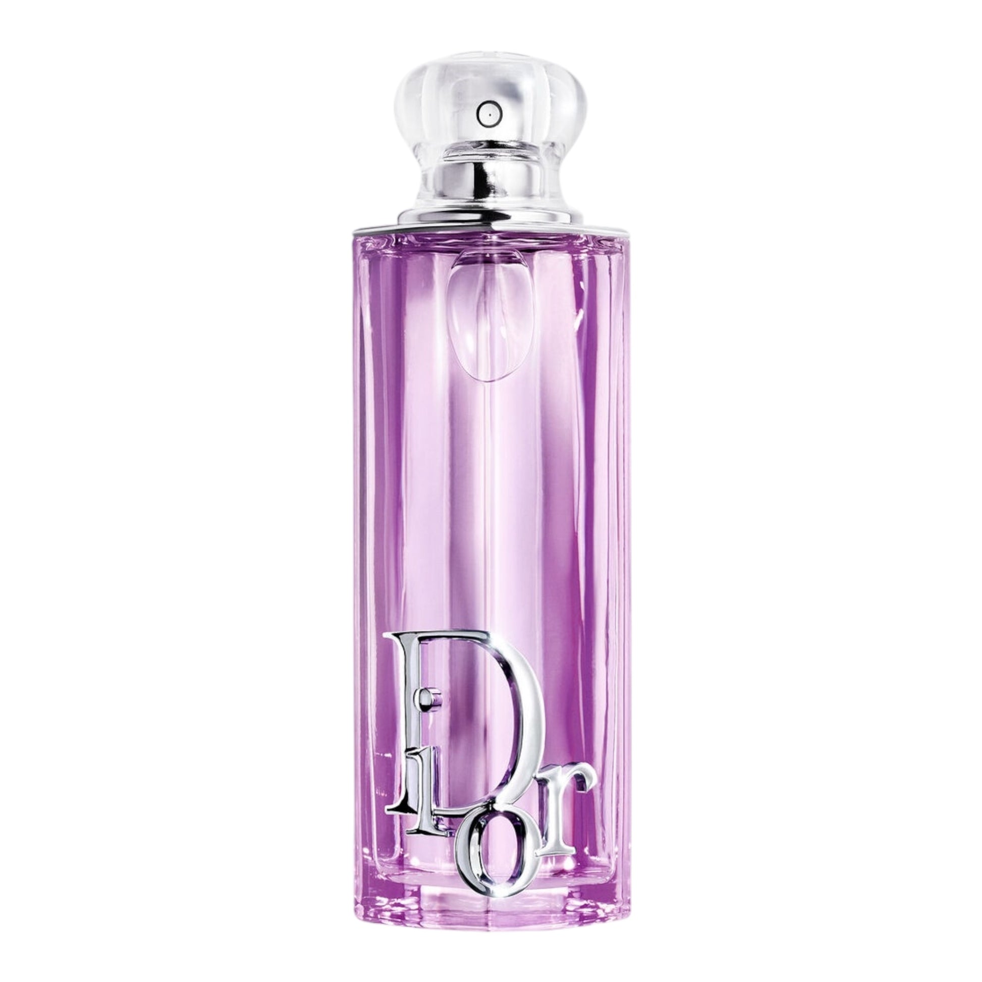 Dior Addict Purple Glow perfume bottle on white background