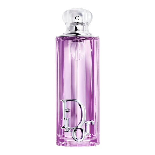 Dior Addict Purple Glow perfume bottle on white background