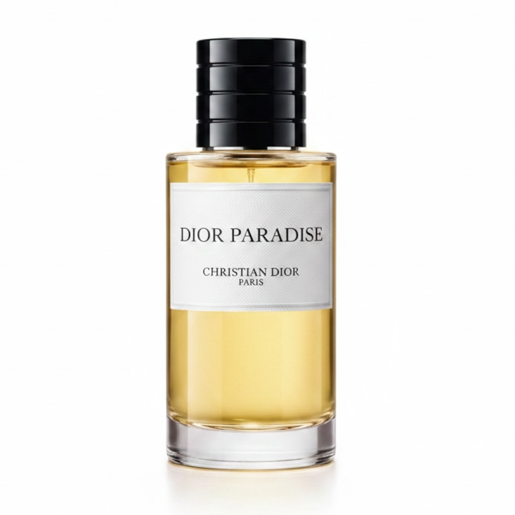 Dior Paradise perfume bottle on a white background