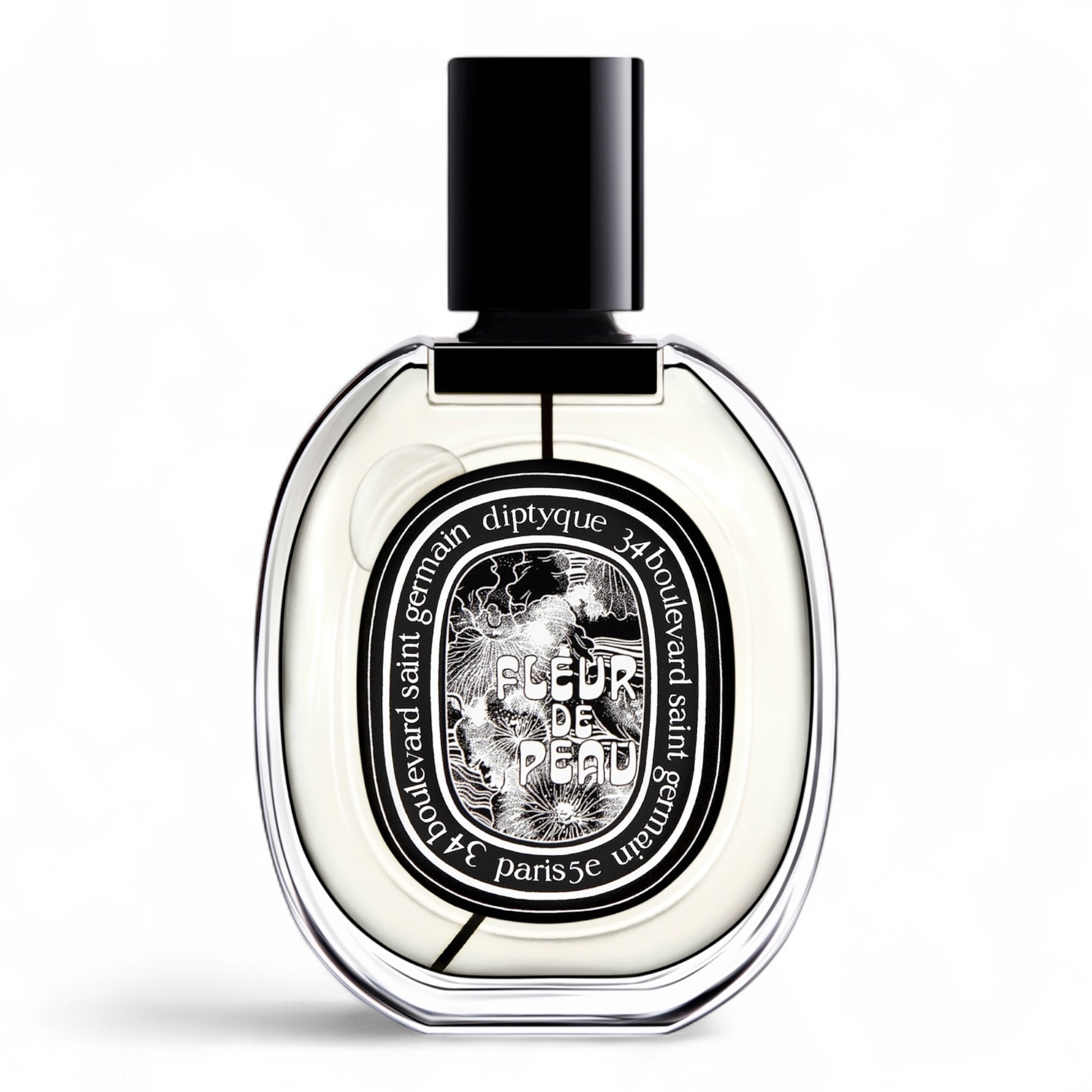 Diptyque Fleur de Peau fragrance sample - soft musk and iris perfume in 75ml full-size bottle.