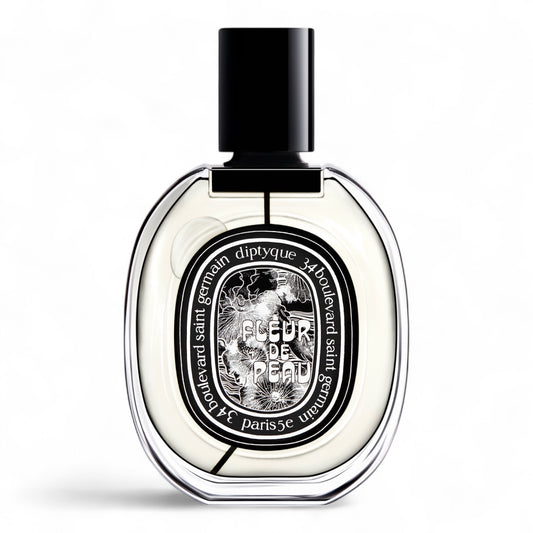 Diptyque Fleur de Peau fragrance sample - soft musk and iris perfume in 75ml full-size bottle.