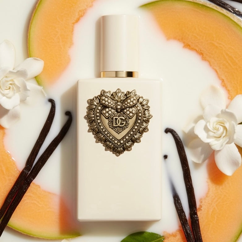 Dolce & Gabbana Your Devotion Intense styled with ripe melon, orange blossom and creamy vanilla milk