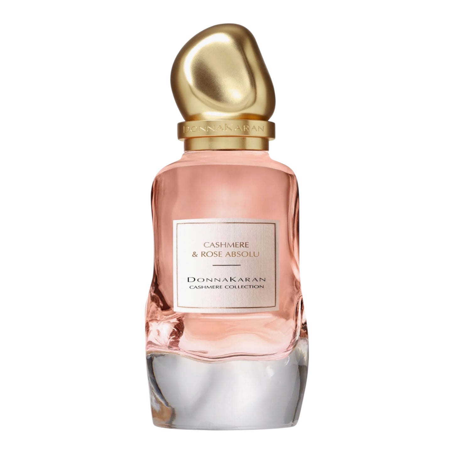Donna Karan Cashmere Rose Absolu perfume bottle on white background