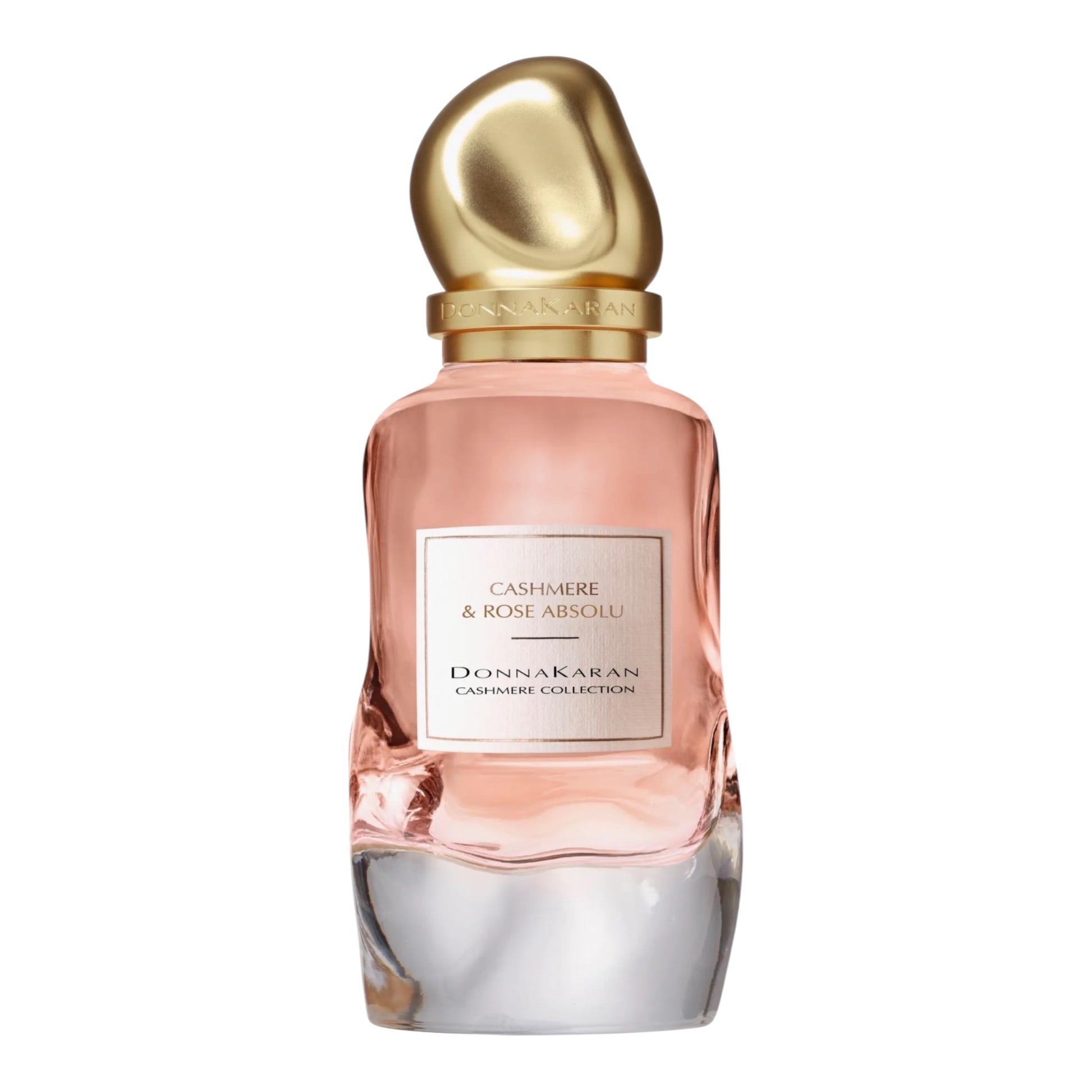 Donna Karan Cashmere Rose Absolu perfume bottle on white background