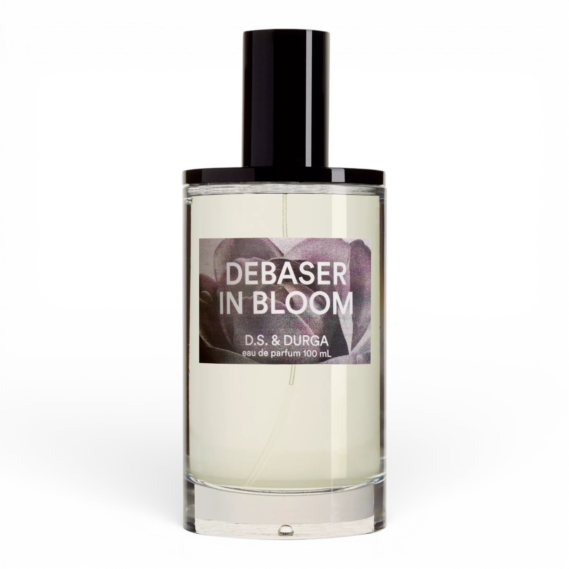 DS and Durga Debaser in Bloom perfume bottle on white background