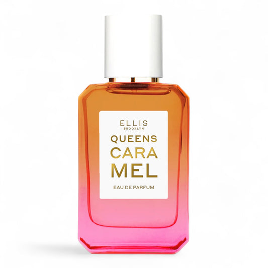 Ellis Brooklyn Queens Caramel fragrance sample - caramel, vanilla orchid and white chocolate perfume in 50ml bottle.