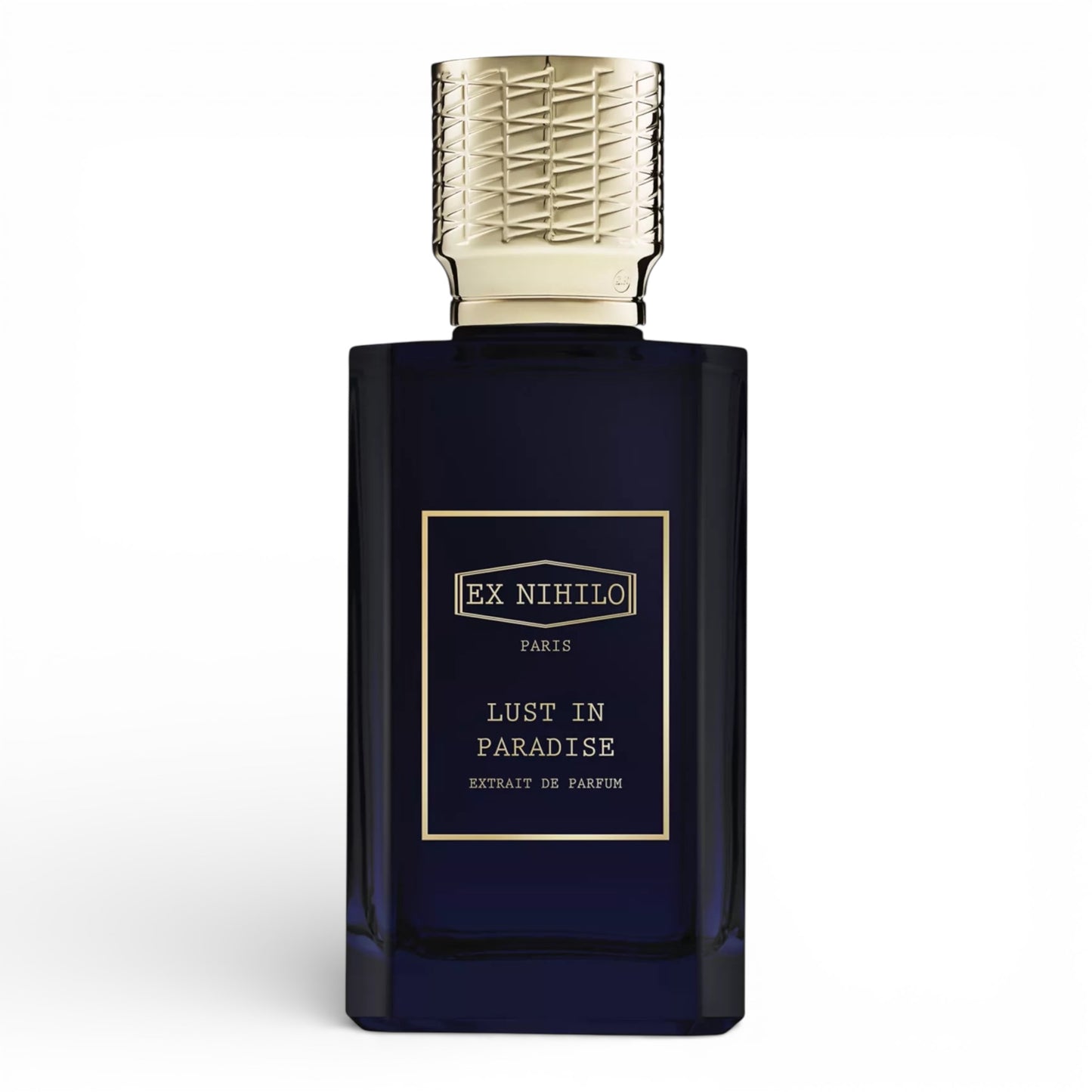 Ex Nihilo Lust in Paradise Extrait perfume bottle on white background