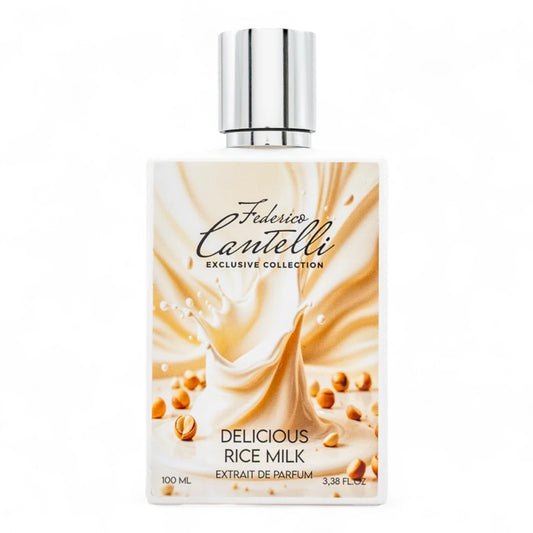 Federico Cantelli Delicious Rice Milk fragrance sample – retail bottle shown for decanting into 1ml–10ml samples.