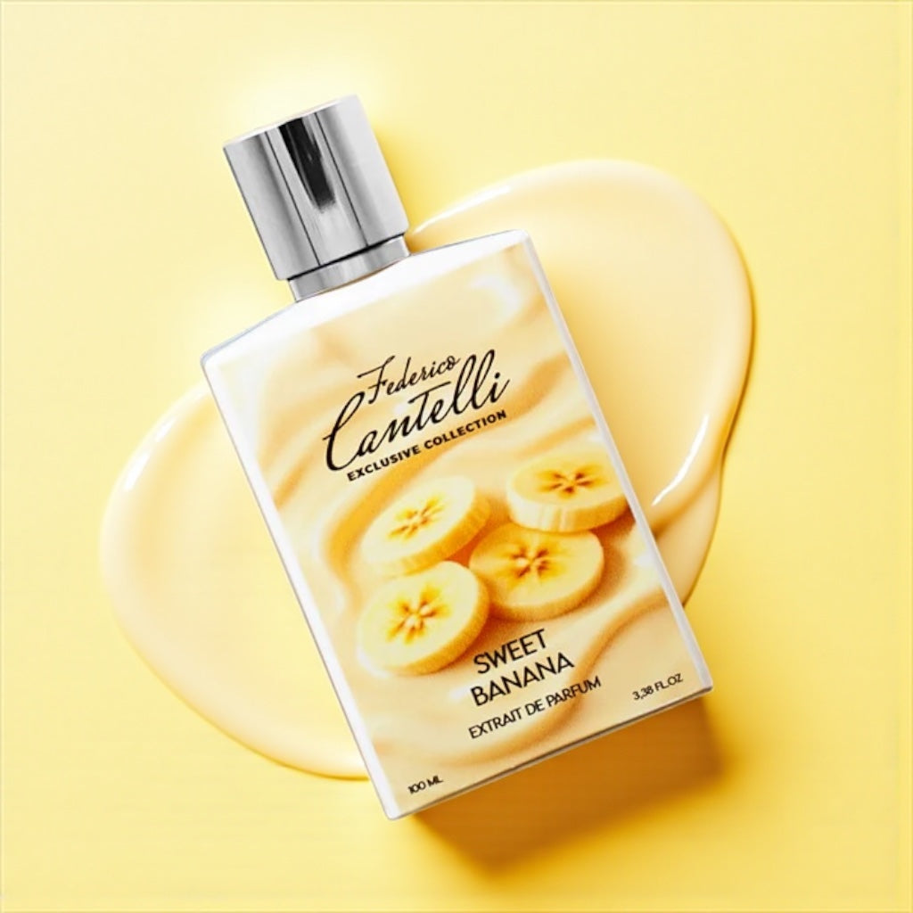 Federico Cantelli Sweet Banana perfume sample – creamy banana and white floral fragrance in a warm, sunny tropical setting
