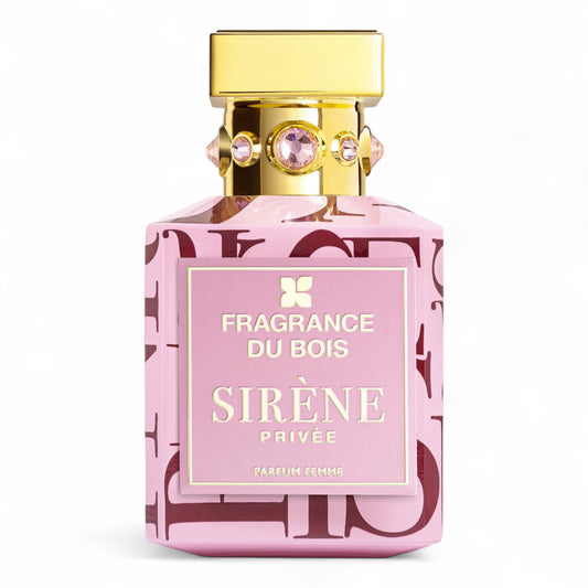 Fragrance du Bois Sirène Privée fragrance sample – a spiced cherry and oakwood perfume with pink pepper, shown in 75ml full-size bottle