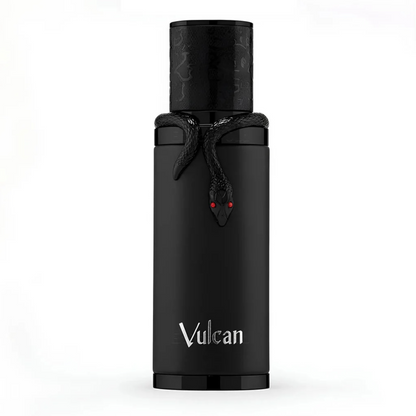 French Avenue Vulcan Black Friday Edition fragrance sample, a spicy leathery scent with saffron, leather and moss shown in retail bottle for decanting.