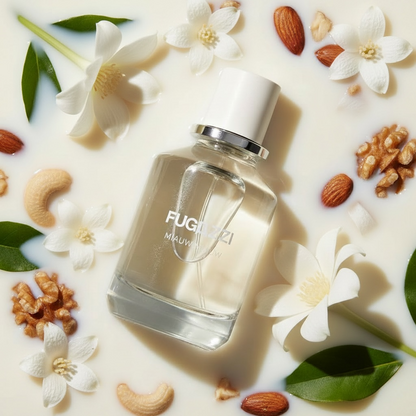 Fugazzi Miauw Miauw styled with roasted almonds, creamy milk, tuberose