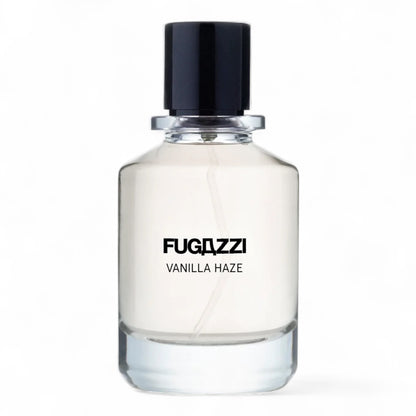 Fugazzi Vanilla Haze Extrait fragrance sample – retail bottle shown for decanting into 1ml–10ml samples.