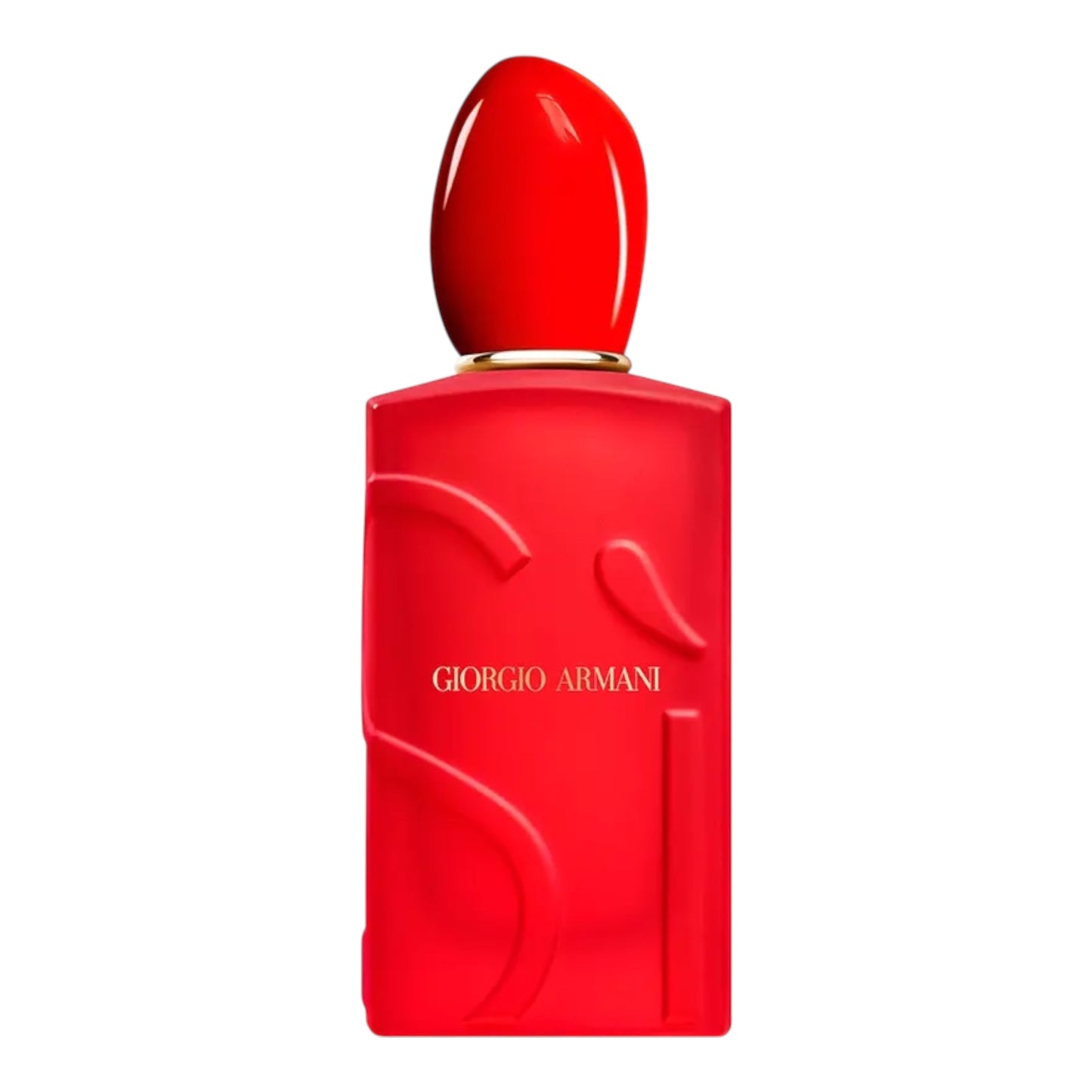 Giorgio Armani Si Passione Red Bloom perfume bottle on white background