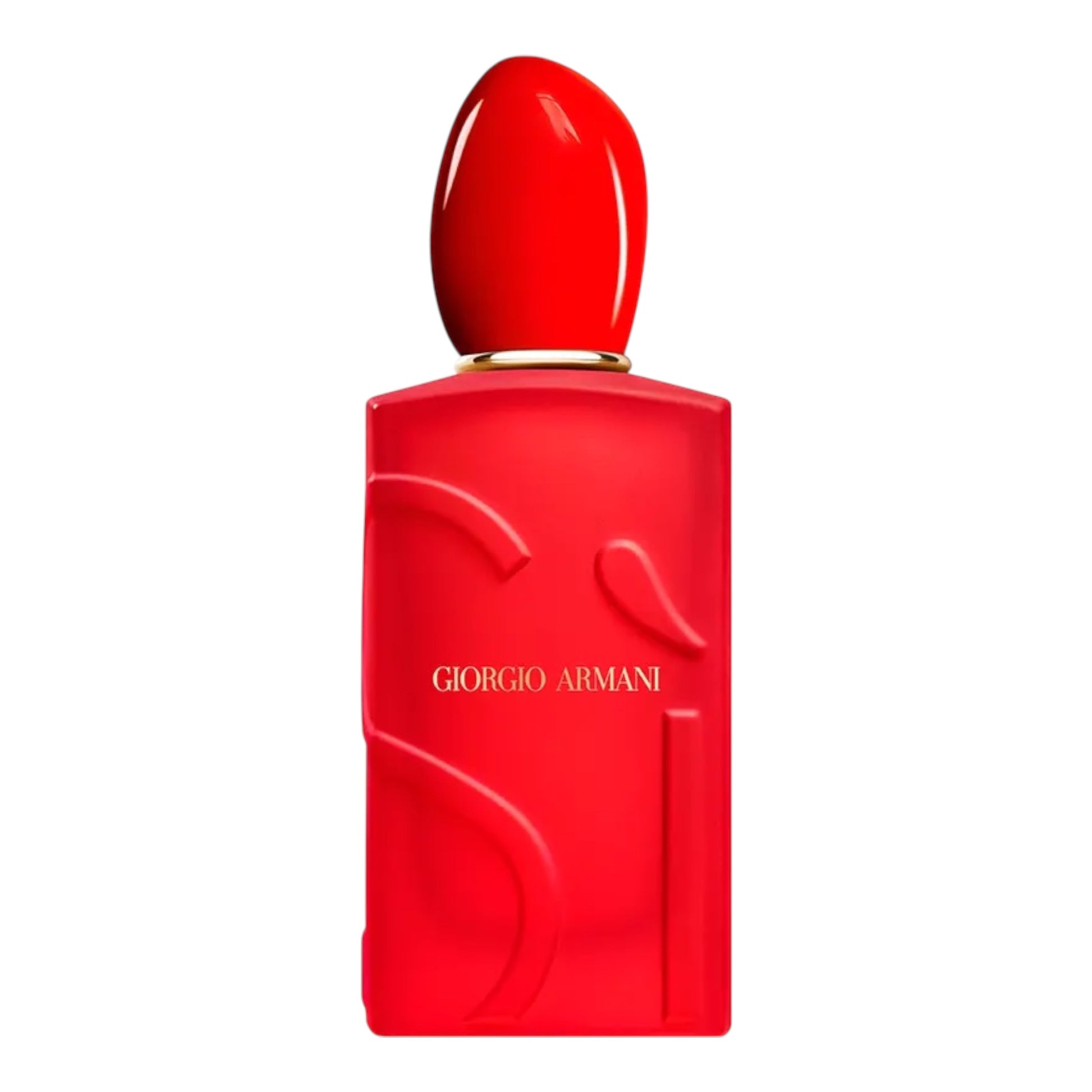 Giorgio Armani Si Passione Red Bloom perfume bottle on white background