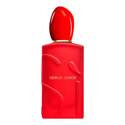 Giorgio Armani Si Passione Red Bloom perfume bottle on white background