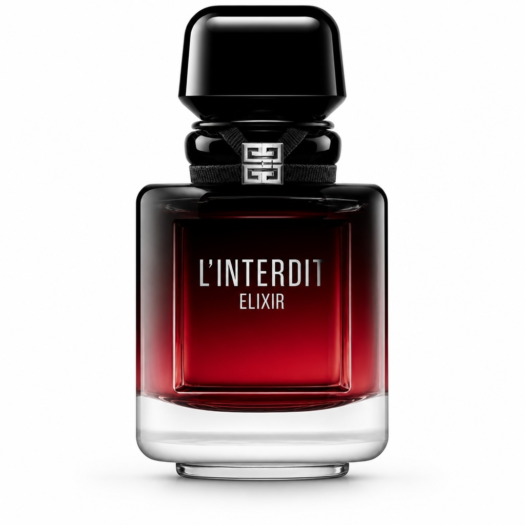 Givenchy L'Interdit Elixir Eau de Parfum bottle on white background