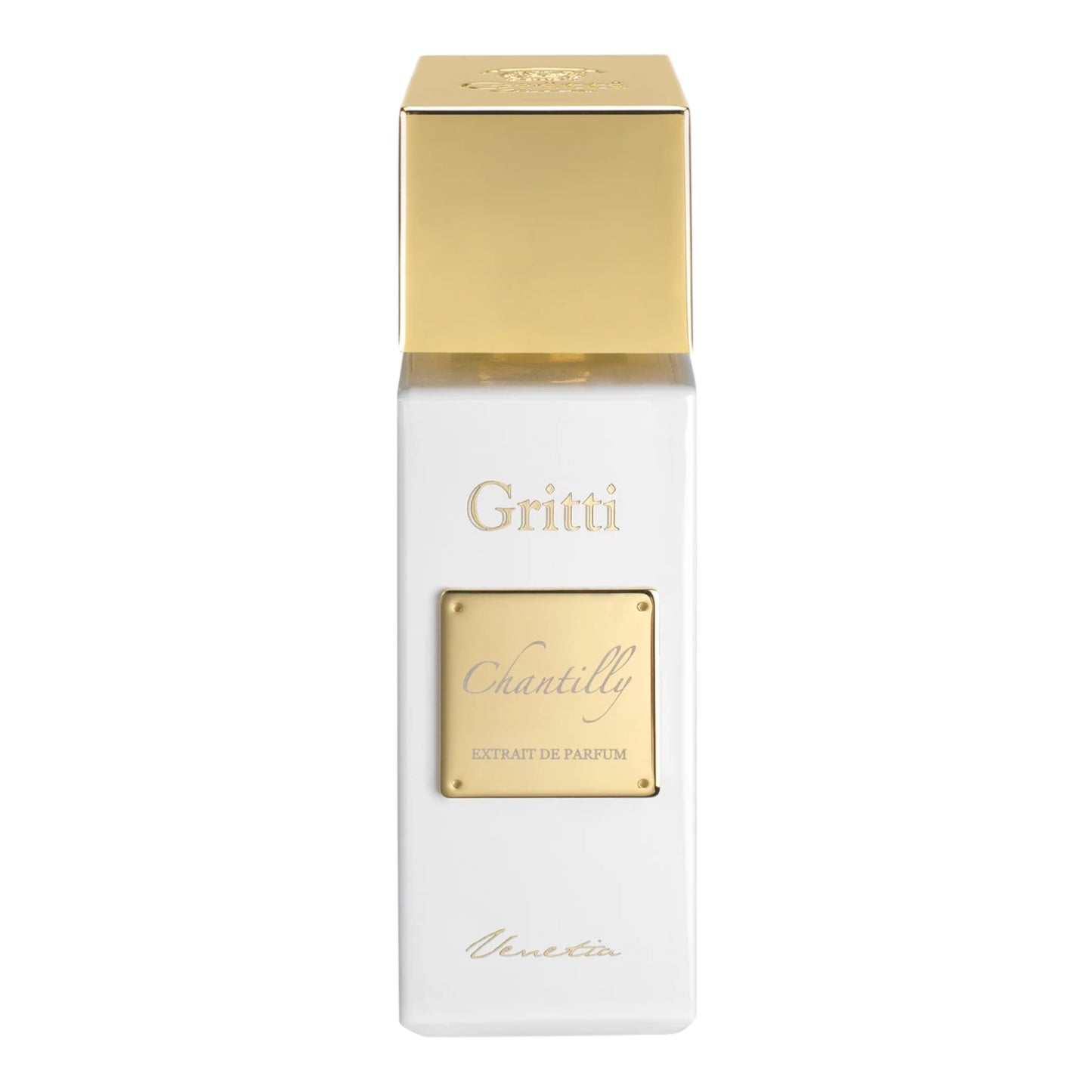 Gritti Chantilly Extrait perfume bottle on white background