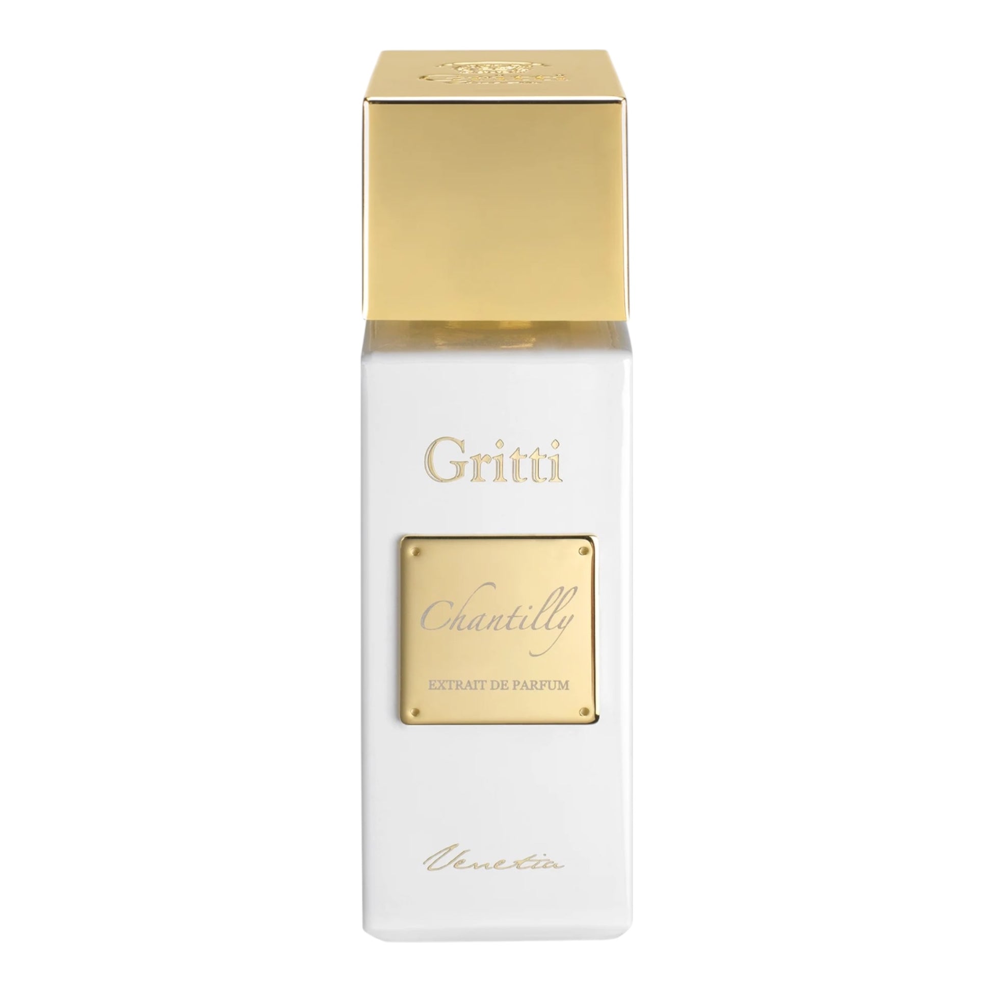 Gritti Chantilly Extrait perfume bottle on white background