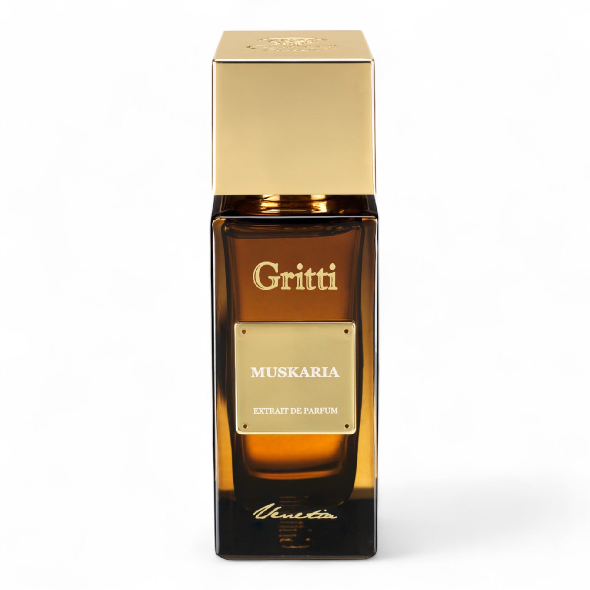 Gritti Muskaria perfume – spiced musk and soft leather extrait de parfum in full 100ml bottle.