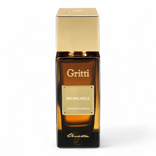 Gritti Muskaria perfume – spiced musk and soft leather extrait de parfum in full 100ml bottle.