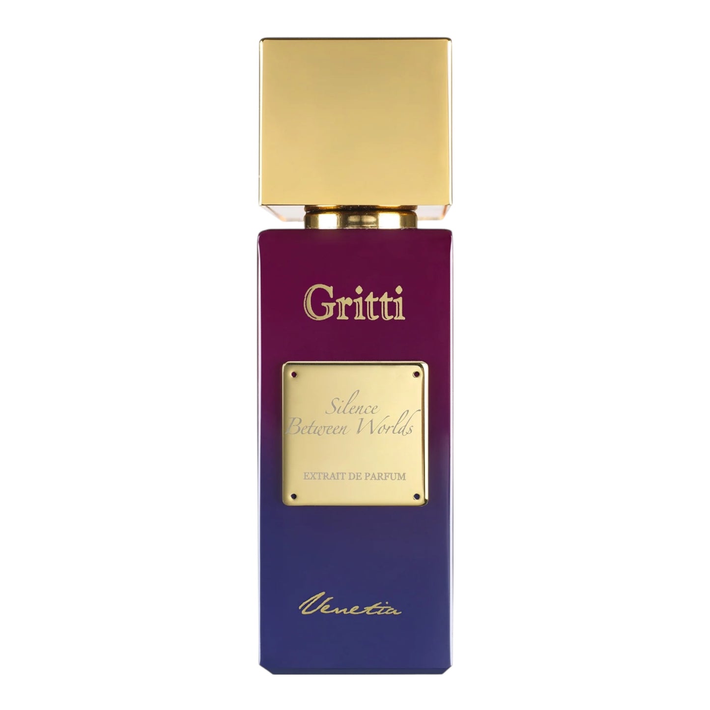 Gritti Silence Between Worlds perfume bottle on white background
