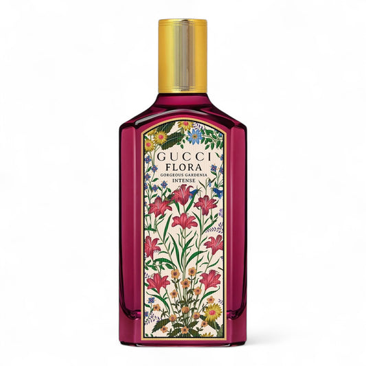 Gucci Flora Gorgeous Gardenia Intense fragrance sample – floral woody perfume with mandarin, gardenia and sandalwood in full 100ml bottle.