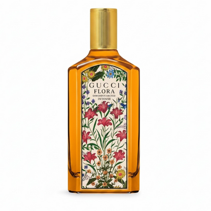 Gucci Flora Gorgeous Orchid Intense Eau de Parfum bottle on white background