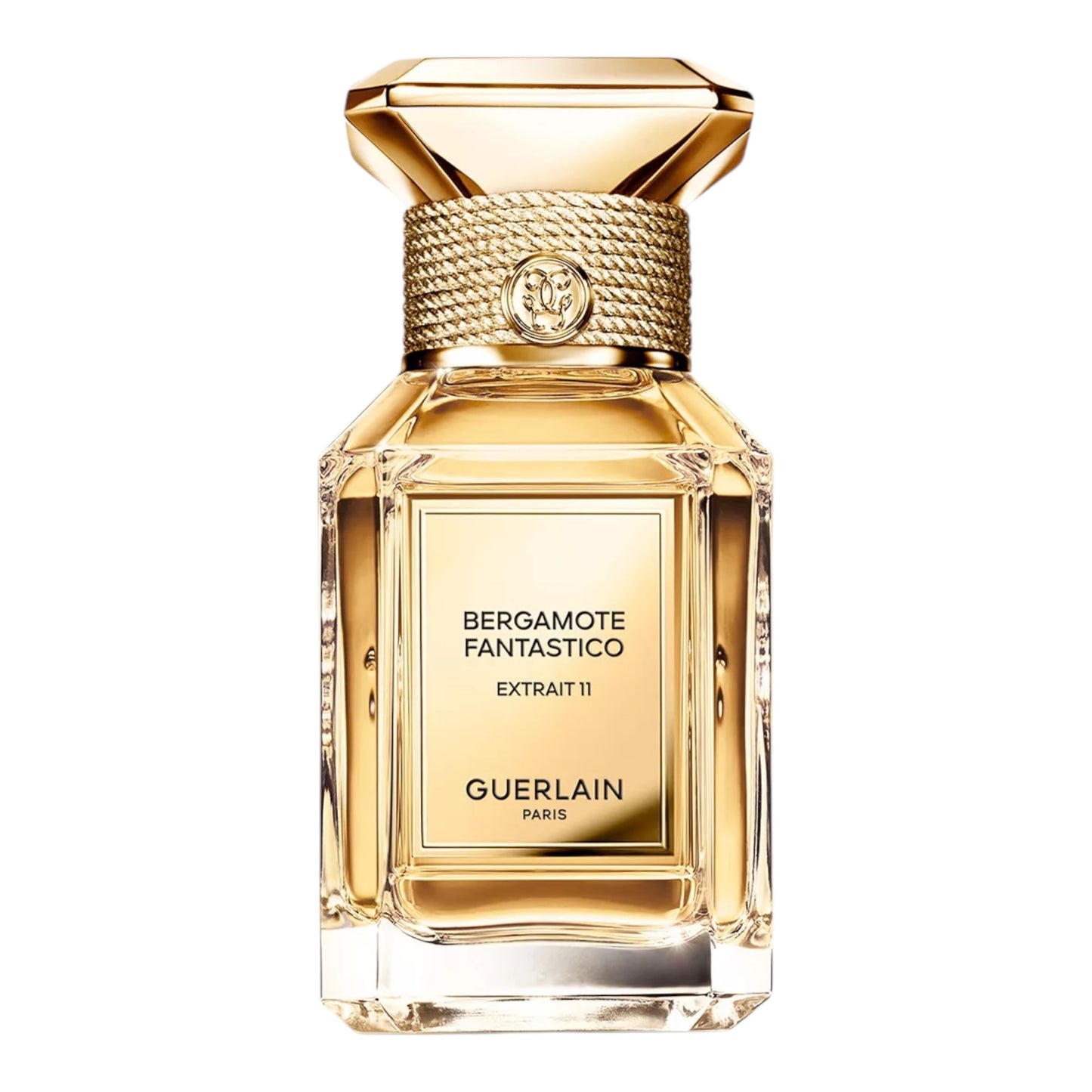 Guerlain Bergamote Fantastico Extrait 11 fragrance sample featuring intense bergamot and smoky amber woods for decanting into 1ml to 10ml glass atomisers.