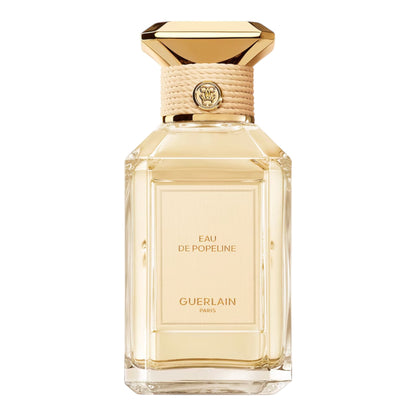 Guerlain Eau de Popeline perfume bottle on white background