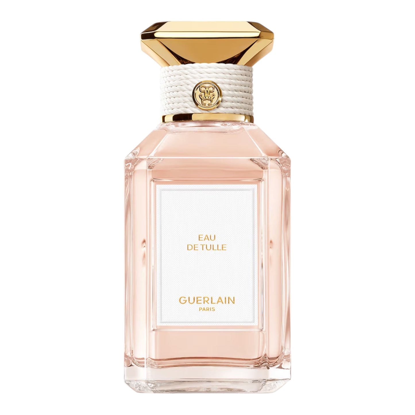 Guerlain Eau de Tulle perfume bottle on white background