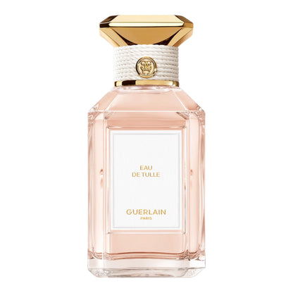 Guerlain Eau de Tulle perfume bottle on white background